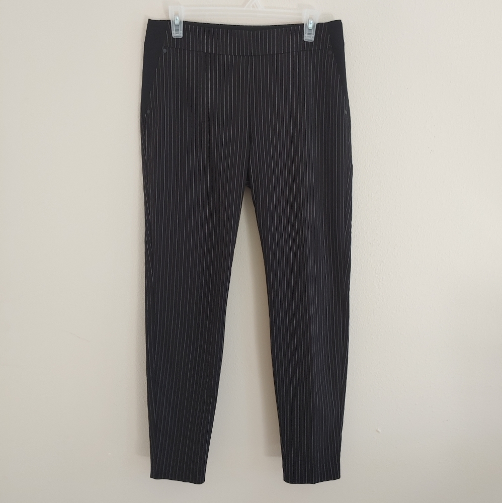 Black pinstripe pants